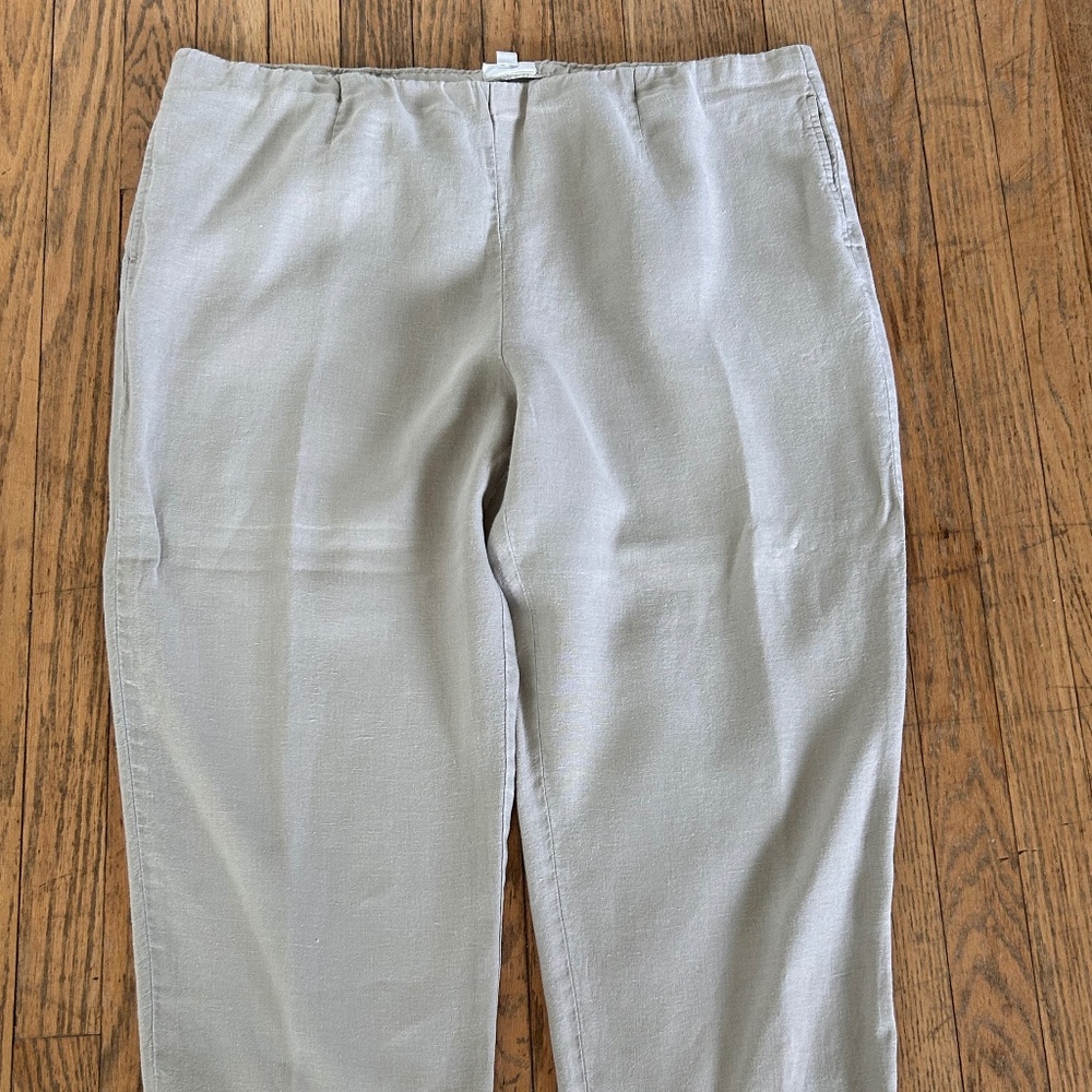 Flax colored J. Jill Love Linen pants elastic waist XL